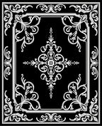 Elegant White Floral Scrollwork Design Rug