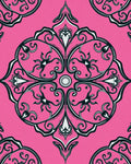 Bold Pink Floral Inspired Medallion Rug