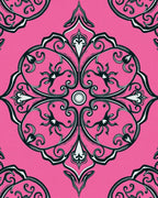 Bold Pink Floral Inspired Medallion Rug