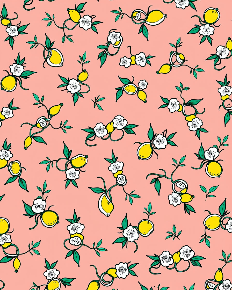 Pink Lemon Bloom Pattern Rug