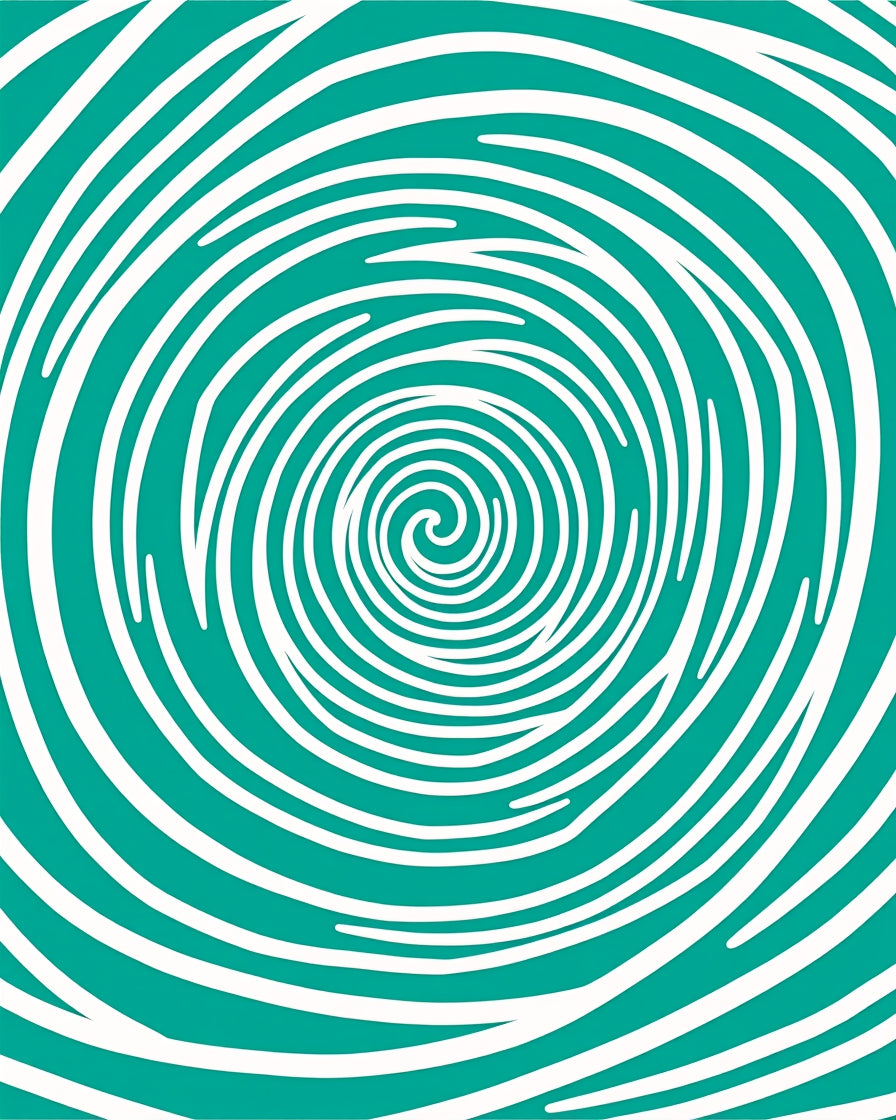 Teal Swirl Curve Pattern Design Rug