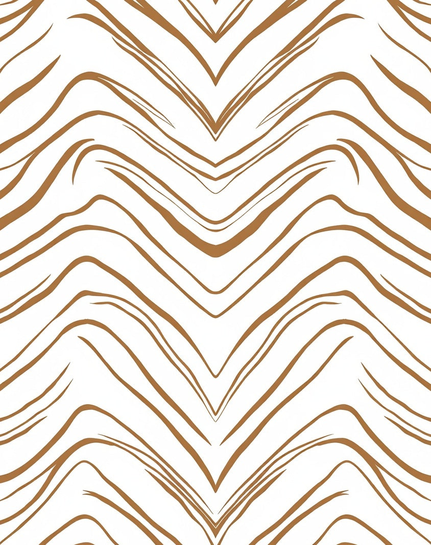 Golden Wavy Stripe Pattern Rug