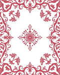 Classic Red Floral Damask Pattern Rug