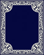 Elegant Ivory Floral Scroll Border Design Rug