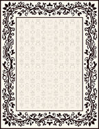 Nature Inspired Scroll Patterned Border Rug