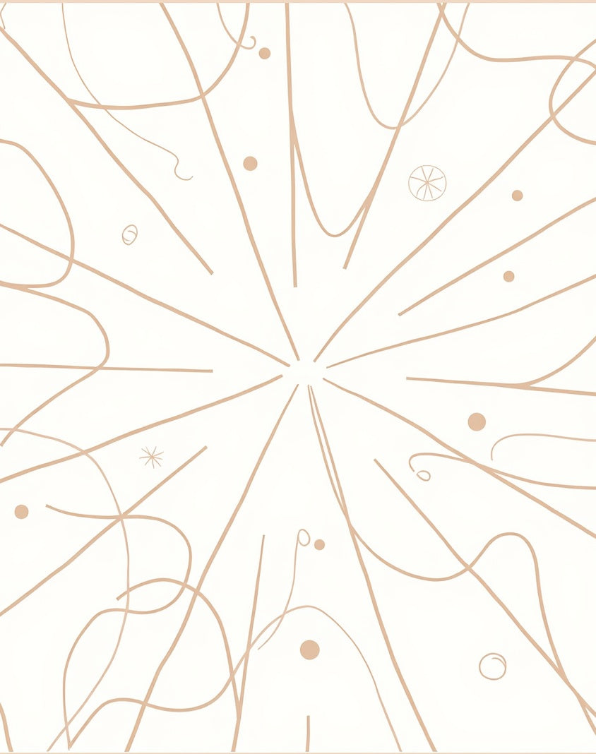 Abstract Tan Swirls and Dots Rug