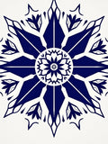 Navy Blue Starburst Floral Medallion Rug