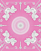 Pink Swirls Mandala Pattern Design Rug