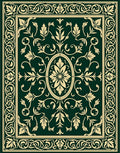 Ornate Floral Scroll Motif Rug