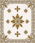 Ornamental Floral Leaf Medallion Rug