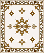 Ornamental Floral Leaf Medallion Rug