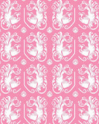 Ornate White Floral Pattern On Pink Rug