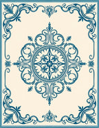 Ornate Floral Medallion Pattern Rug