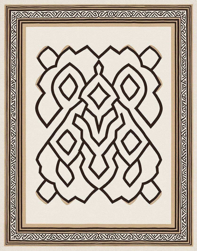 Abstract Interlocking Bold Lines Rug
