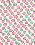 Playful Pink Teal Floral Pattern Rug