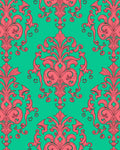 Coral Flourish Damask Pattern Rug