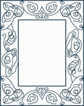 Elegant Abstract Scrollwork Border Design Rug