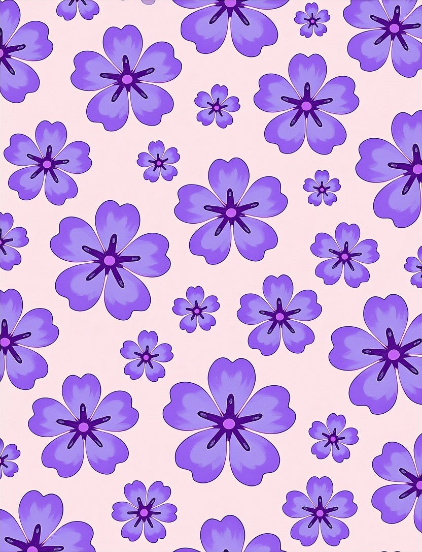 Purple Floral Pattern Rug