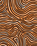 Bold Orange Black Swirl Pattern Rug