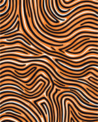 Bold Orange Black Swirl Pattern Rug