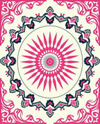 Floral Medallion Graphic Design Rug