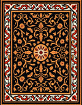 Ornate Floral Symmetry Vintage Pattern Rug