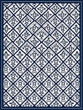 Indigo Geometric Diamond Pattern Rug