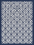 Indigo Geometric Diamond Pattern Rug