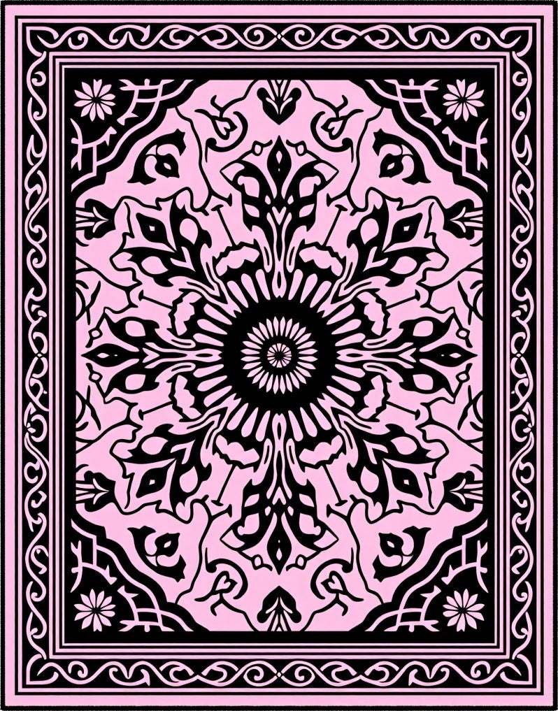 Intricate Floral Mandala Design Rug