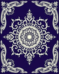 Ornate Floral Mandala Pattern Rug