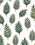 Dark Green Fern Frond Scatter Rug