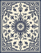 Classic Floral Mandala Pattern Rug