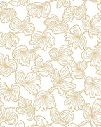 Gold Line Art Floral Pattern Rug