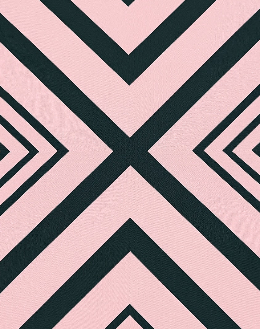 Pink And Teal Geometric Chevron Rug