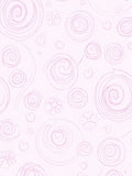 Light Pink Swirl and Floral Design Rug