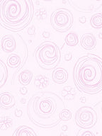Light Pink Swirl and Floral Design Rug