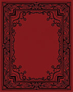 Ornate Floral Scrollwork Border Design Rug