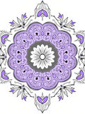 Lavender Floral Mandala Pattern Design Rug