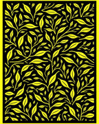 Vibrant Yellow Leafy Branch Pattern Rug