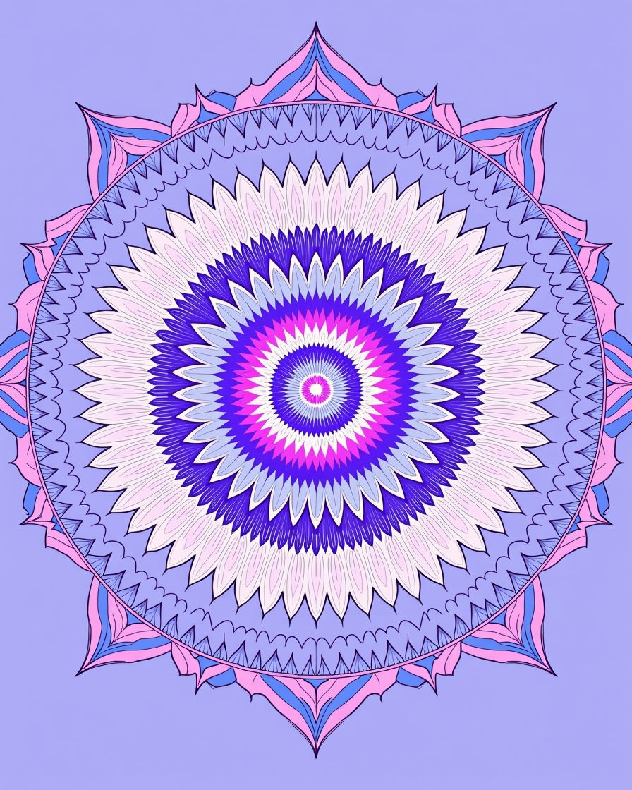 Intricate Radial Mandala Pattern Design Rug
