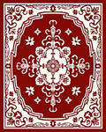 Rich Scarlet Cream Floral Medallion Rug