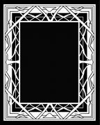 Art Deco Geometric Patterned Black White Rug