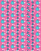 Vibrant Teal Floral Vine Pattern Rug
