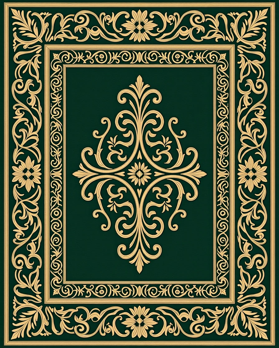 Elegant Scrollwork Floral Pattern Rug