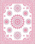 Pink Floral Mandala Pattern Rug