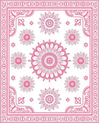 Pink Floral Mandala Pattern Rug