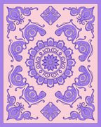 Floral Mandala Inspired Lilac Design Rug