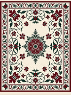 Rich Floral Garden Motif Pattern Rug