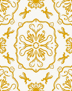 Golden Floral Mandala Pattern Rug
