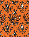 Ornate Black White Damask Pattern Rug